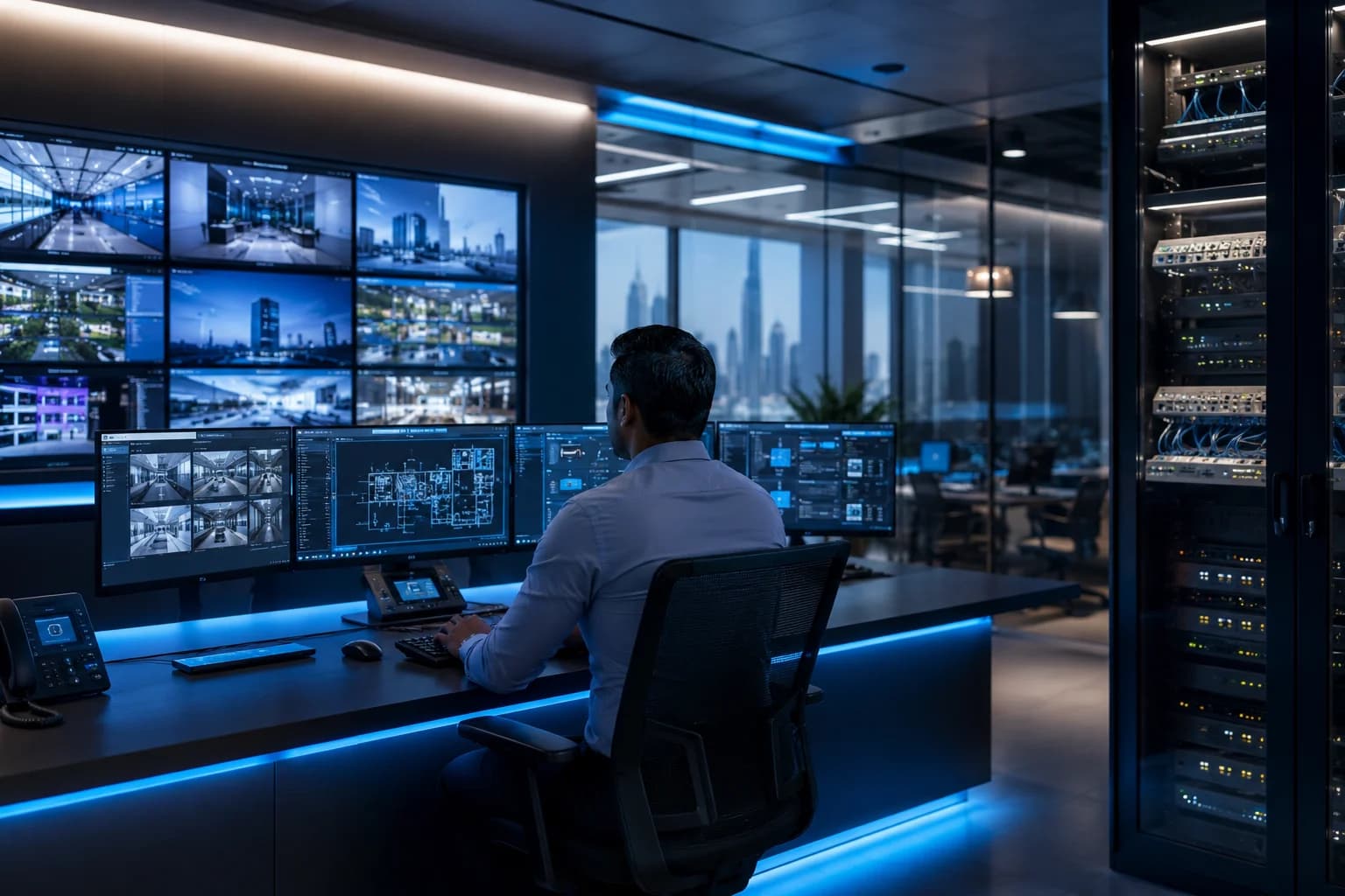 ELV smart building systems, BMS controls and structured cabling in Dubai